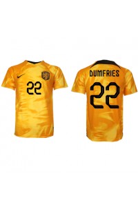 Fotbalové Dres Holandsko Denzel Dumfries #22 Domácí Oblečení MS 2022 Krátký Rukáv